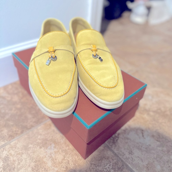 Loro Piana | Shoes | Loro Piana Summer Charms Walk Suede Loafers Yellow |  Poshmark